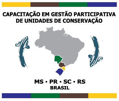 Fig. 1: Logo do projeto “Capacitação em Gestão Participativa em Unidades de Conservação na Região Sul e Mato Grosso do Sul”.
