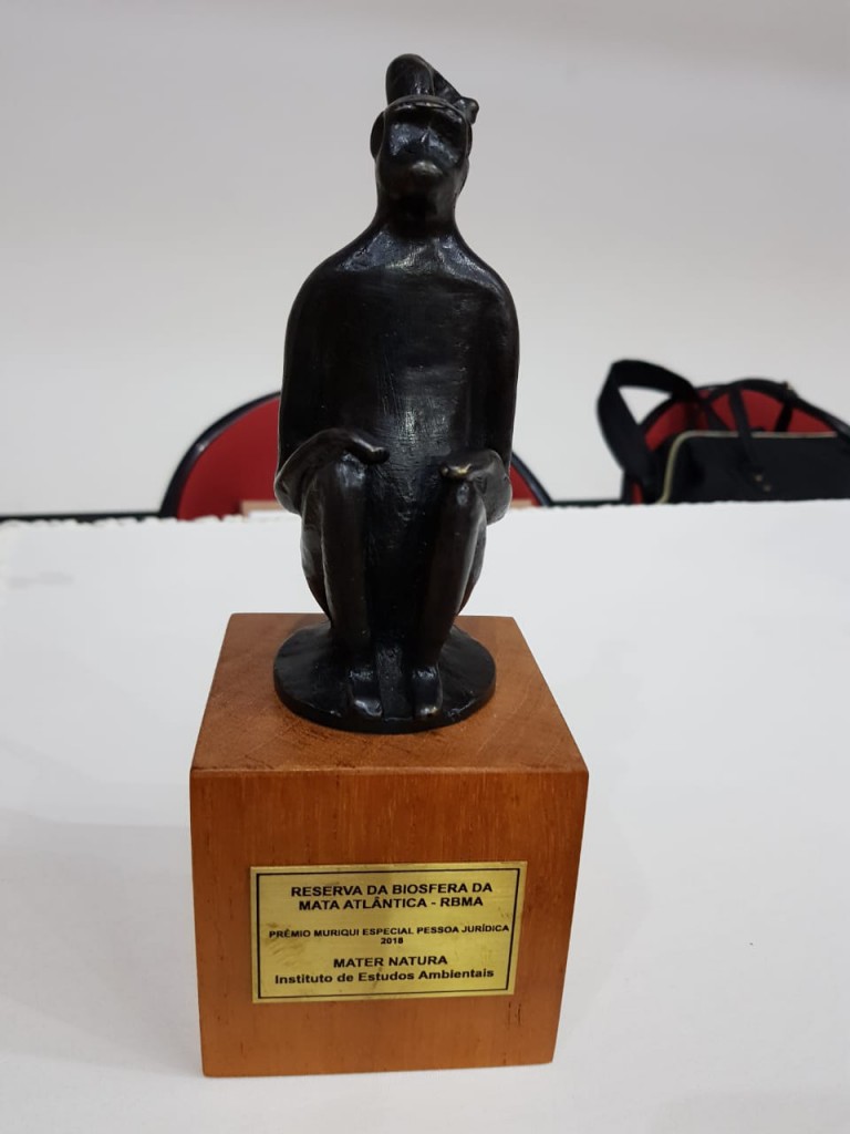 Prêmio Muriqui concedido ao Mater Natura na categoria Prêmio Especial Pessoa Jurídica
