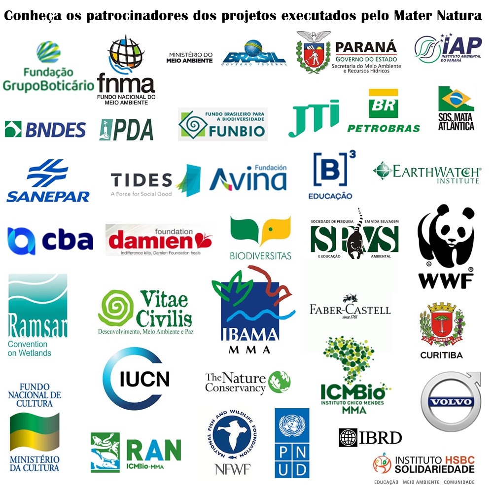 Patrocinadores dos projetos executados pelo Mater Natura