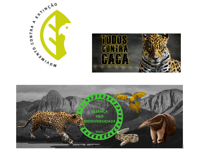 Figura 3 – Grupos da Sociedade Civil Organizada contra o lobby da caça aos animais e em defesa da biodiversidade brasileira.